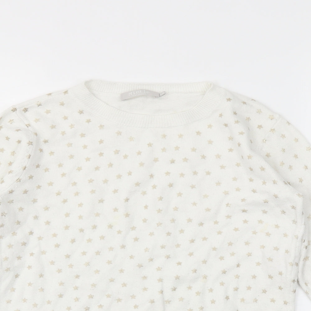 mintie Girls White   Pullover Jumper Size 10 Years