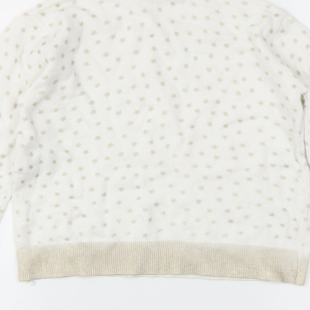 mintie Girls White   Pullover Jumper Size 10 Years