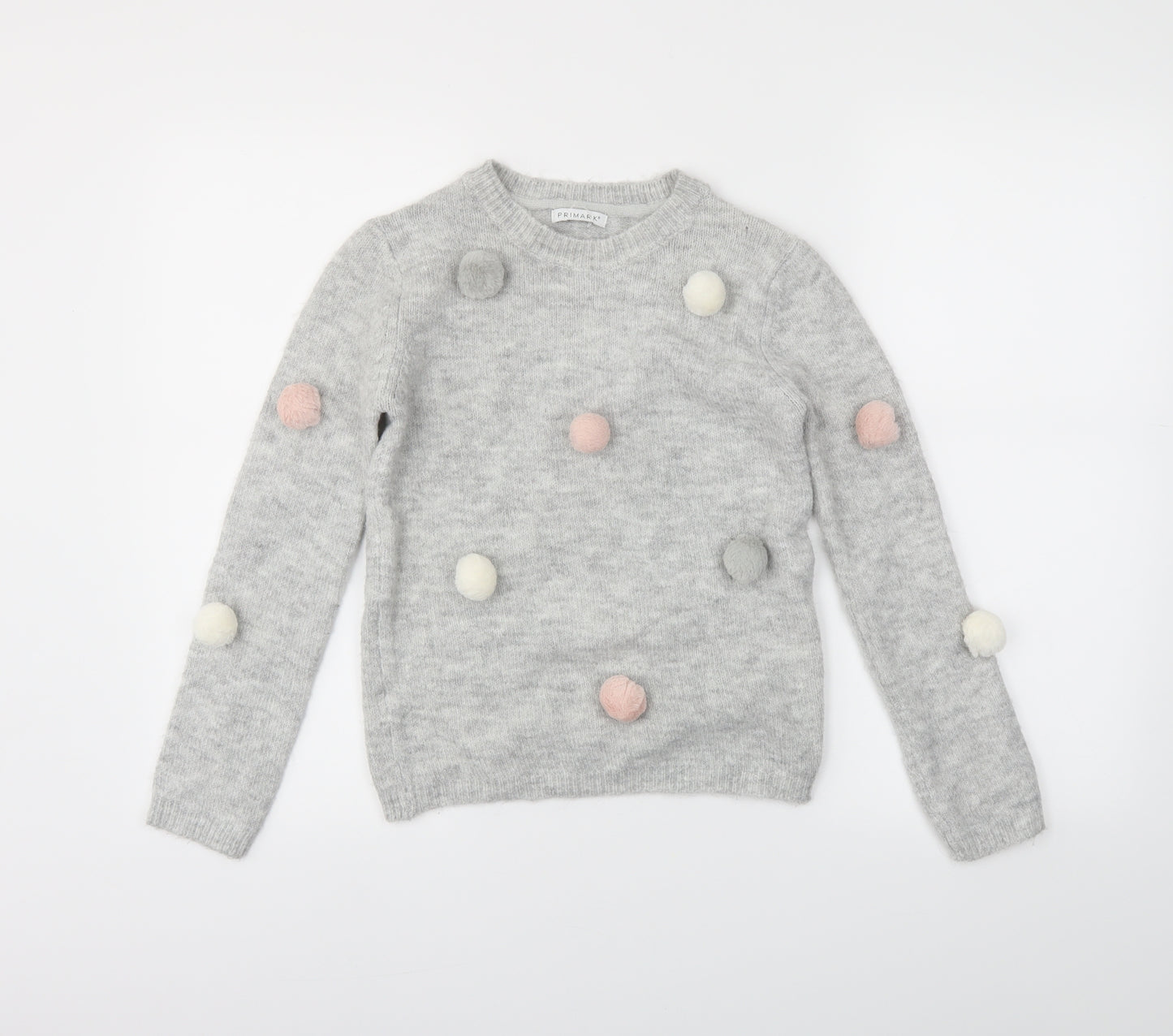 Primark Girls Grey   Pullover Jumper Size 9-10 Years