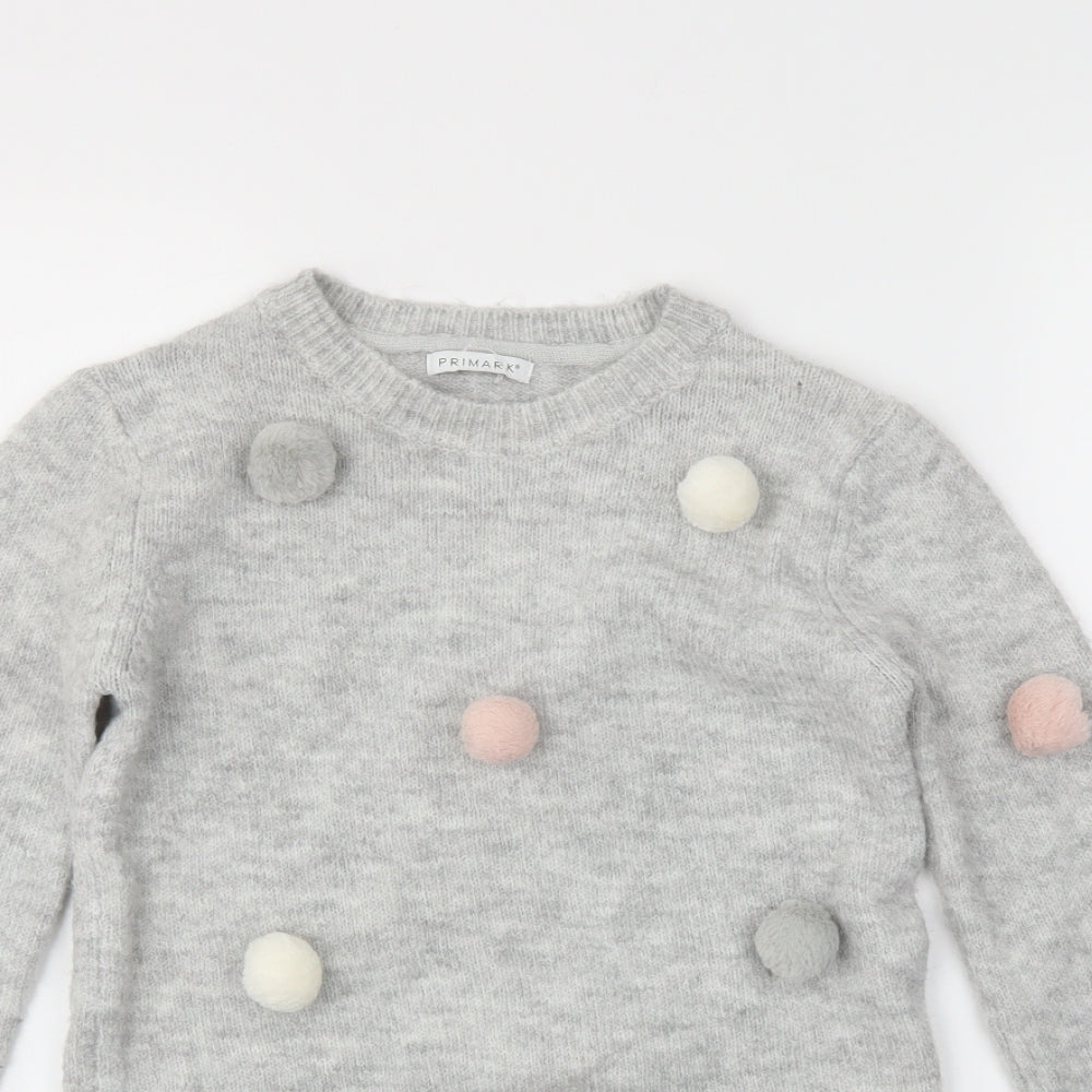Primark Girls Grey   Pullover Jumper Size 9-10 Years