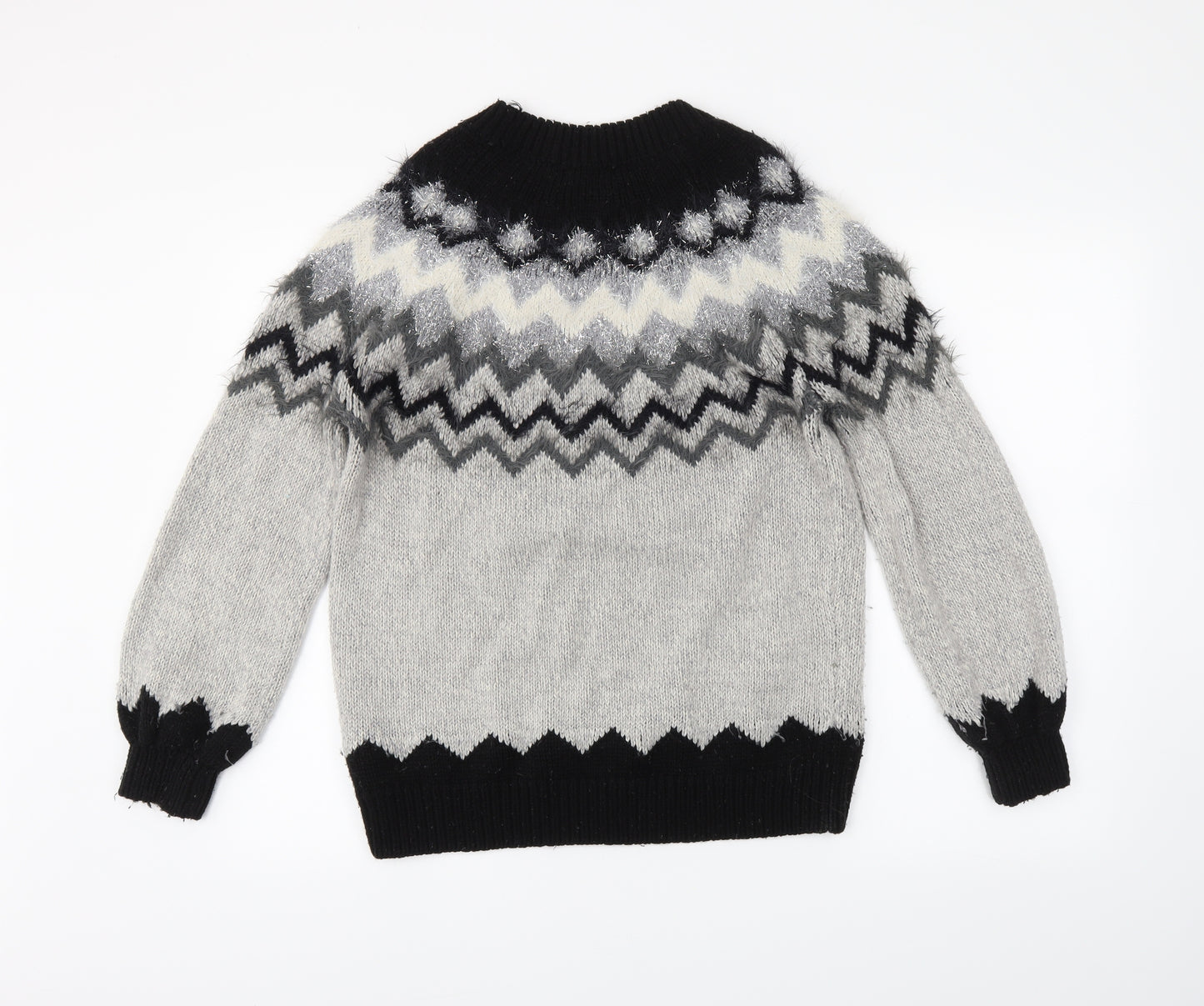 Papaya Womens Grey Herringbone  Pullover Jumper Size M