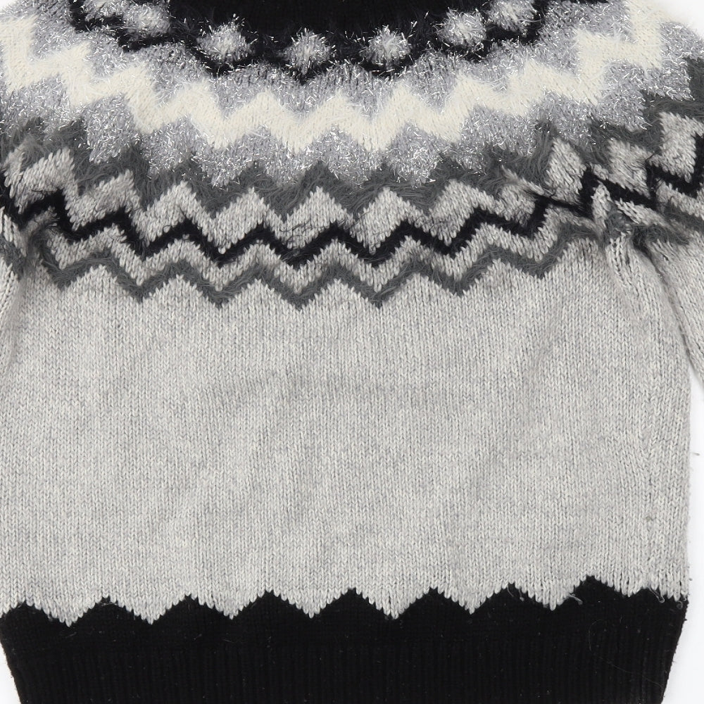 Papaya Womens Grey Herringbone  Pullover Jumper Size M