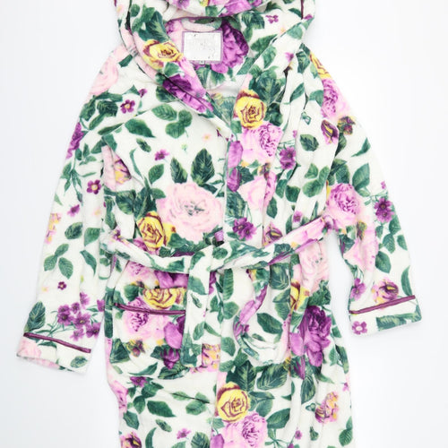 TU Womens White Floral  Capri Robe Size M