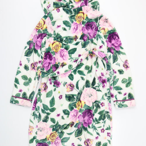 TU Womens White Floral  Capri Robe Size M