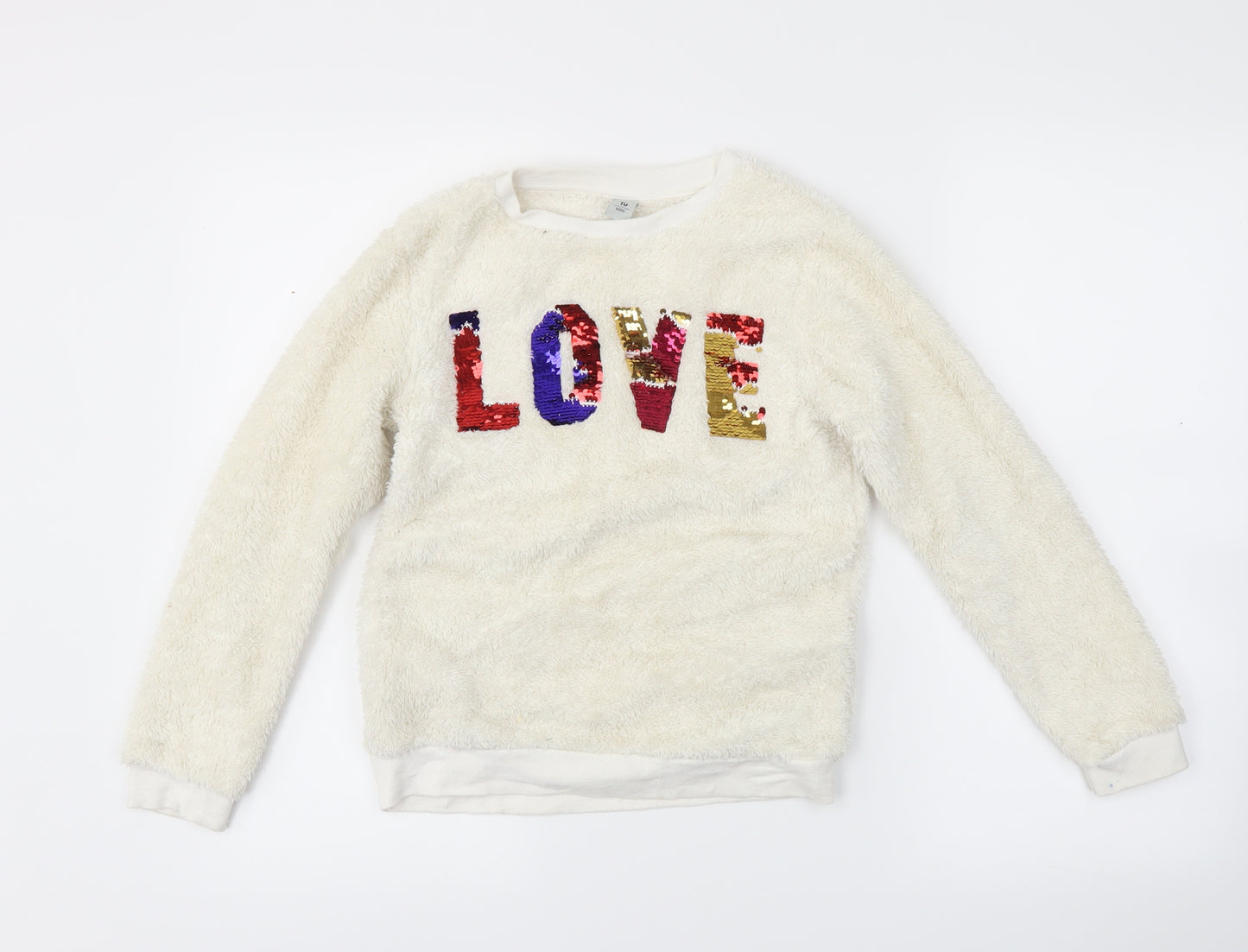 TU Girls Ivory   Pullover Jumper Size 10 Years