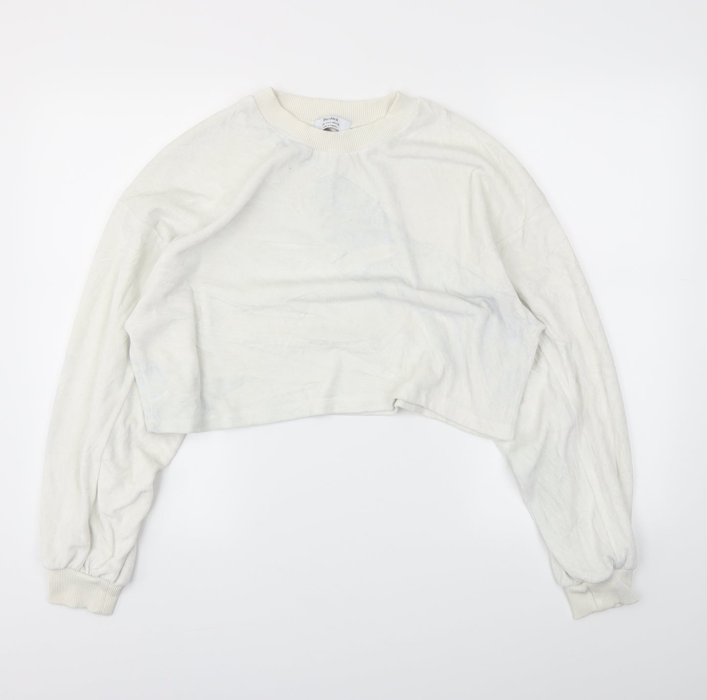 Bershka Womens White   Pullover Jumper Size L