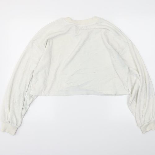 Bershka Womens White   Pullover Jumper Size L