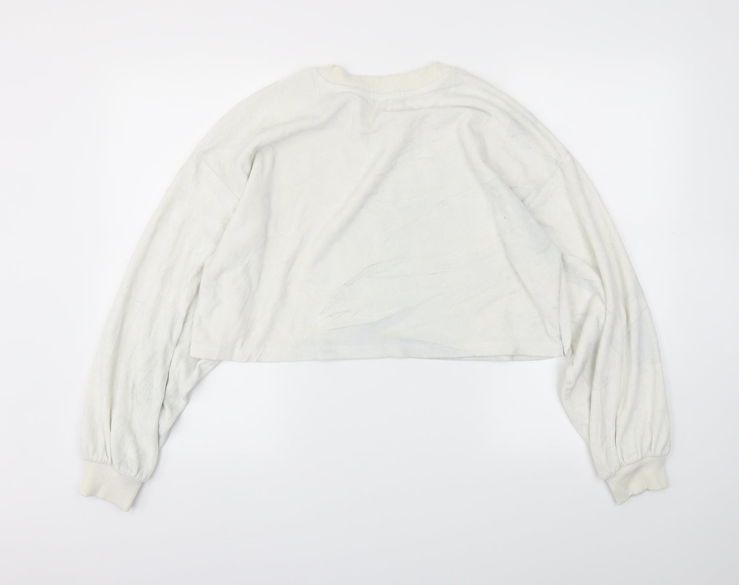 Bershka Womens White   Pullover Jumper Size L
