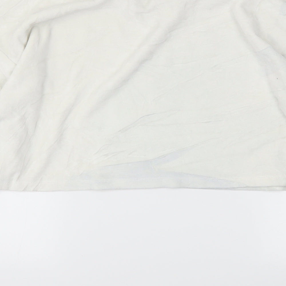 Bershka Womens White   Pullover Jumper Size L