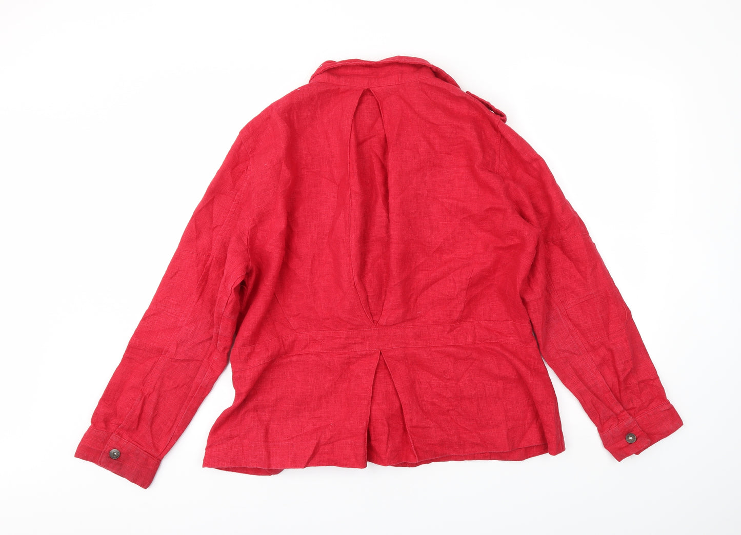 evie Womens Red  Denim Jacket Poncho Size 16