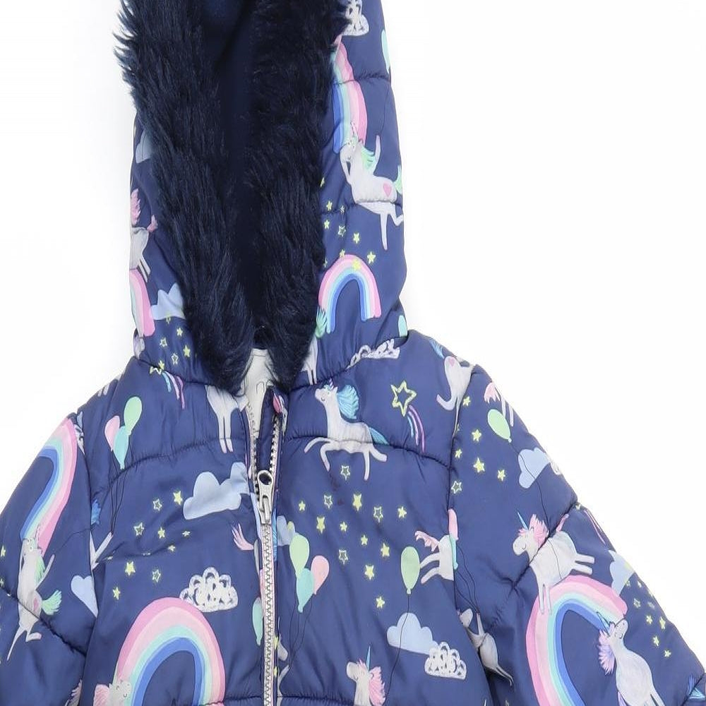 NEXT Girls Blue   Puffer Jacket Snowsuit Size 2-3 Years