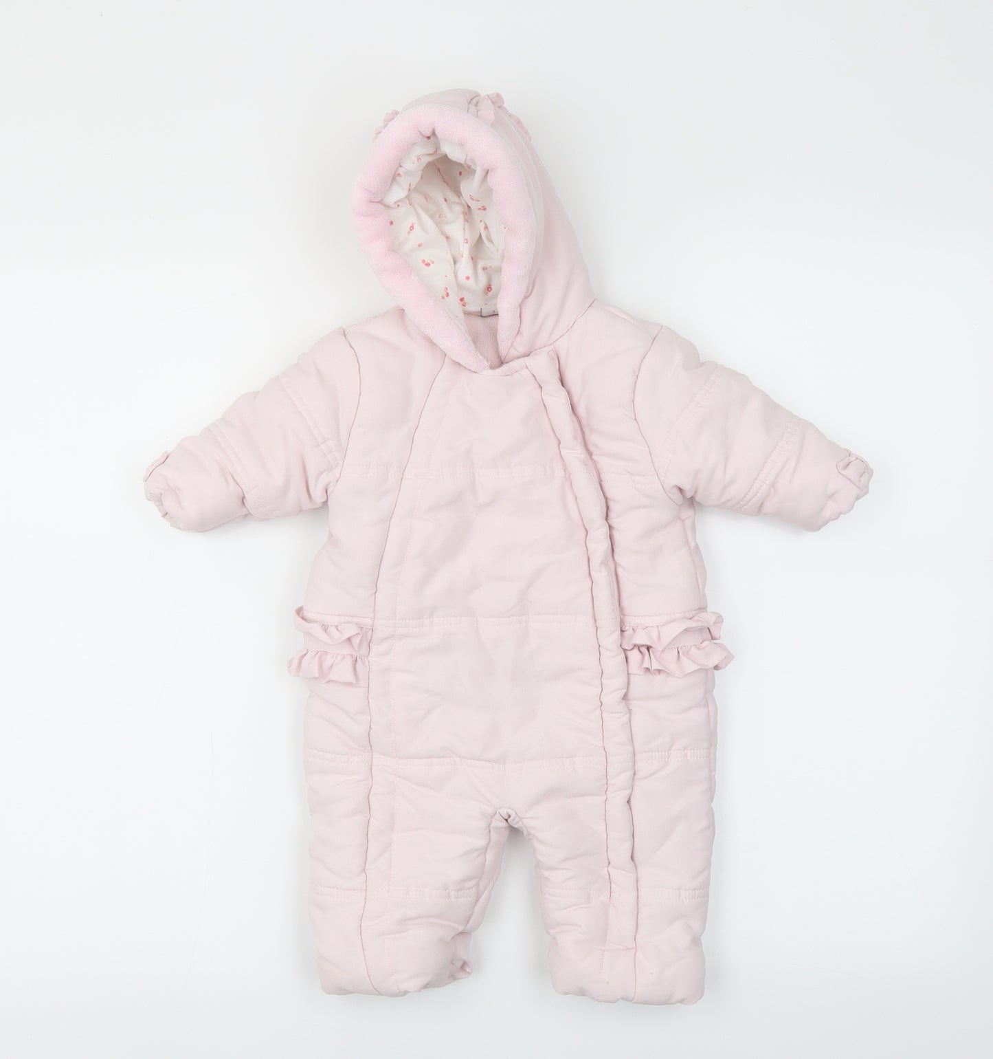 Mini Club Girls Pink   Puffer Jacket Snowsuit Size 3-6 Months