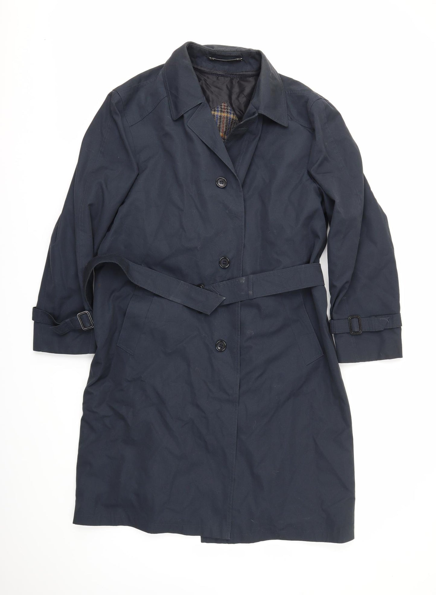 dunn&co Mens Blue   Trench Coat Coat Size XL