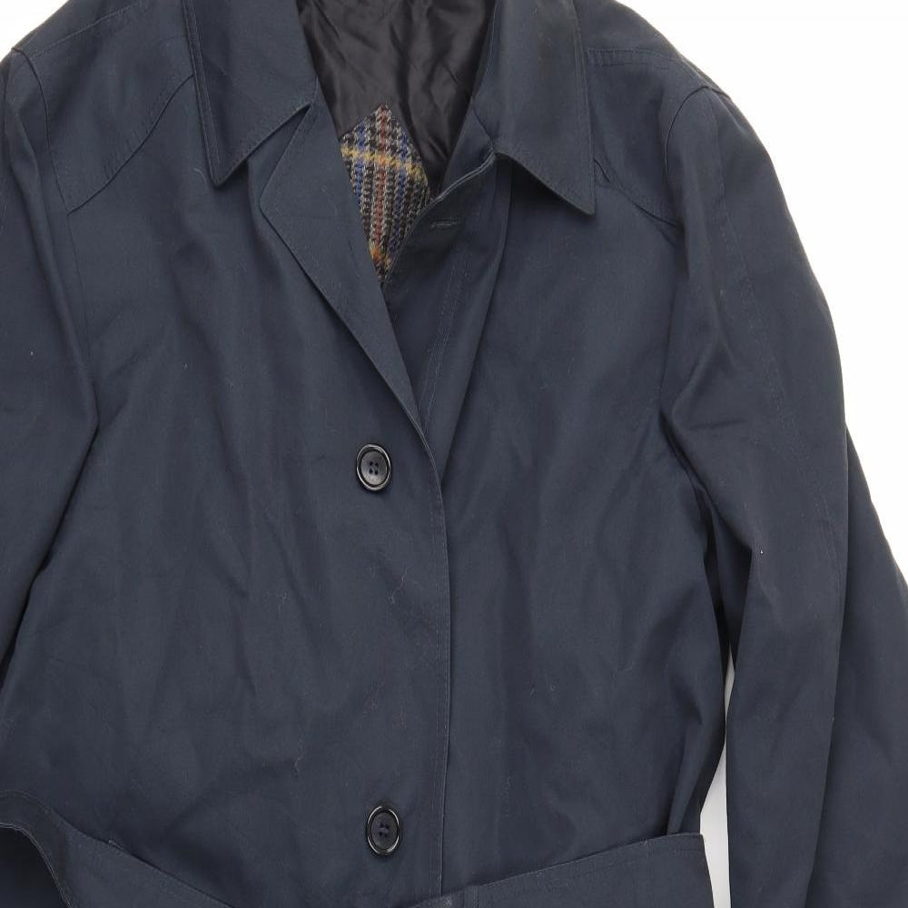 dunn&co Mens Blue   Trench Coat Coat Size XL