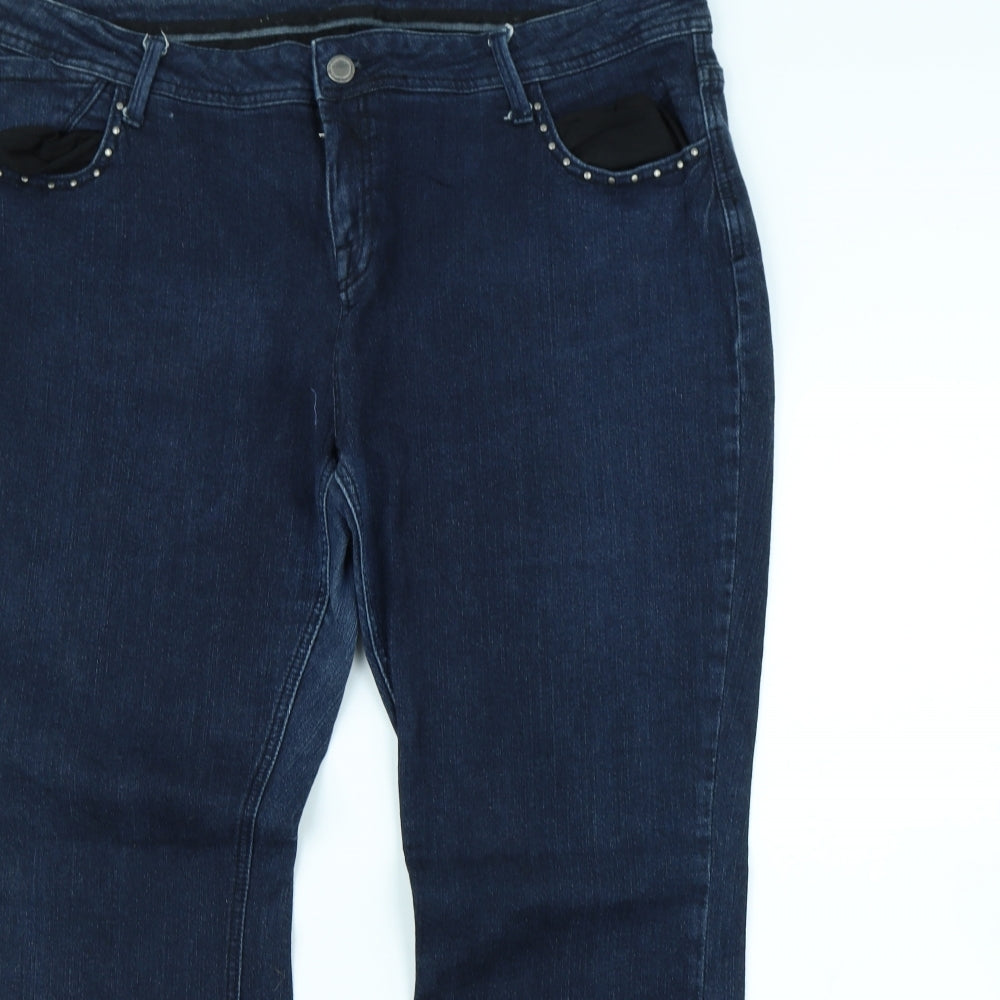 DP Denim Womens Blue   Flared Jeans Size 22 L30 in