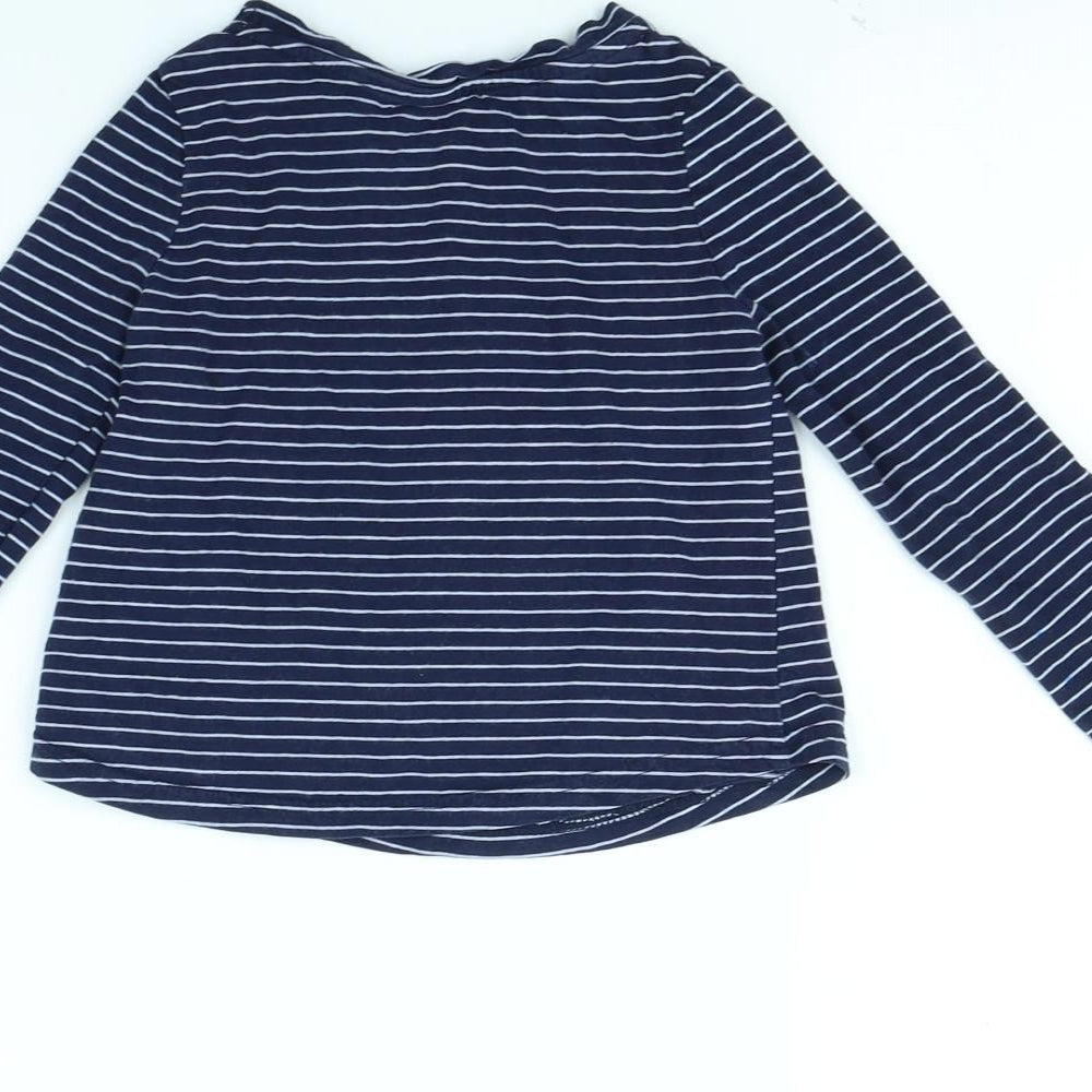 Joules Girls Blue Striped  Basic T-Shirt Size 3 Years