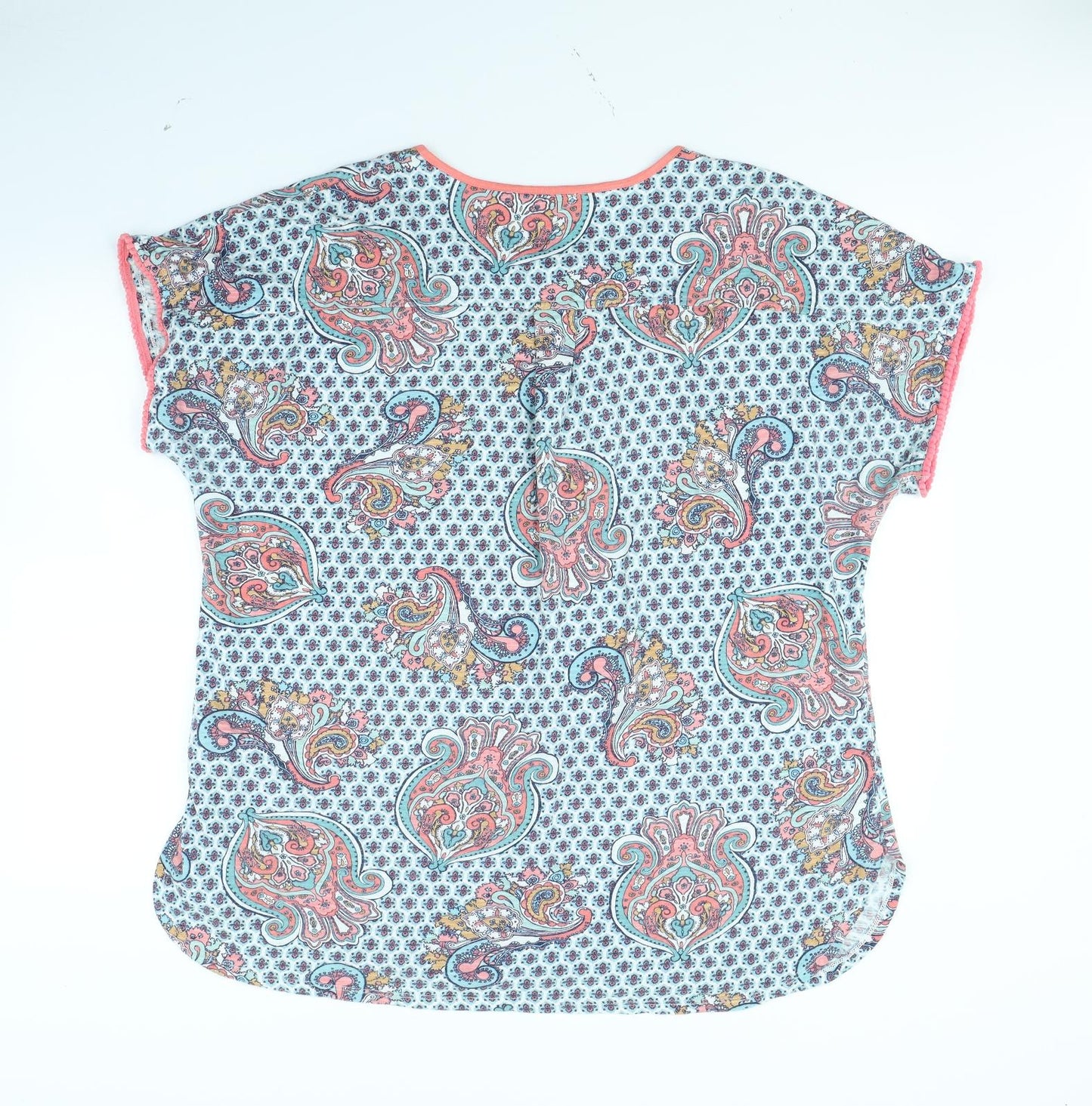 M&S Womens Multicoloured Fair Isle  Basic T-Shirt Size 22