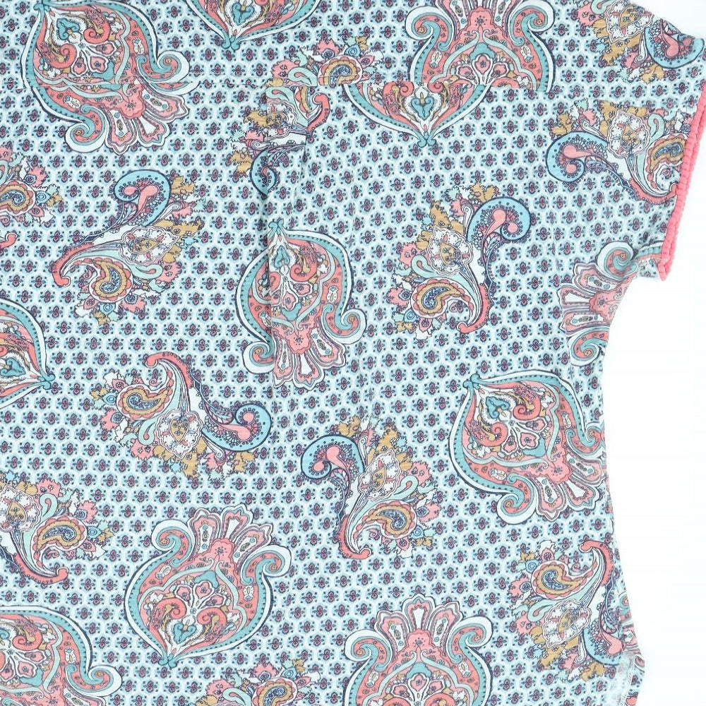 M&S Womens Multicoloured Fair Isle  Basic T-Shirt Size 22