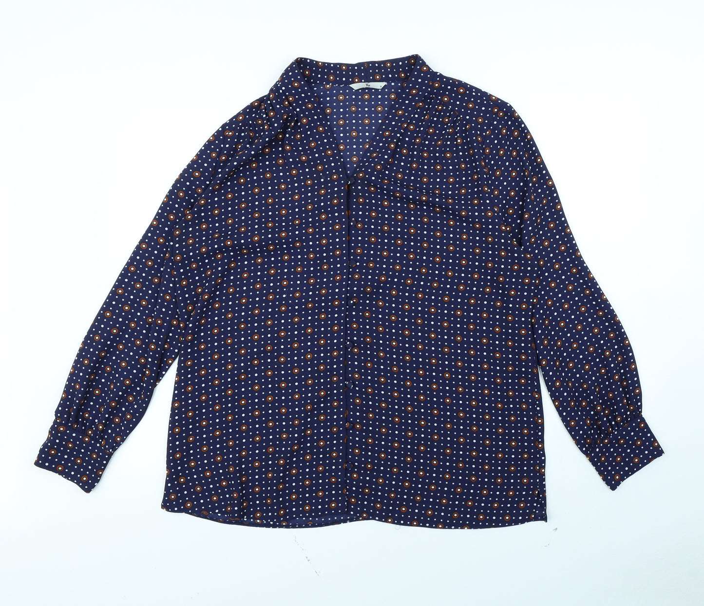 TU Womens Blue   Basic Button-Up Size 16