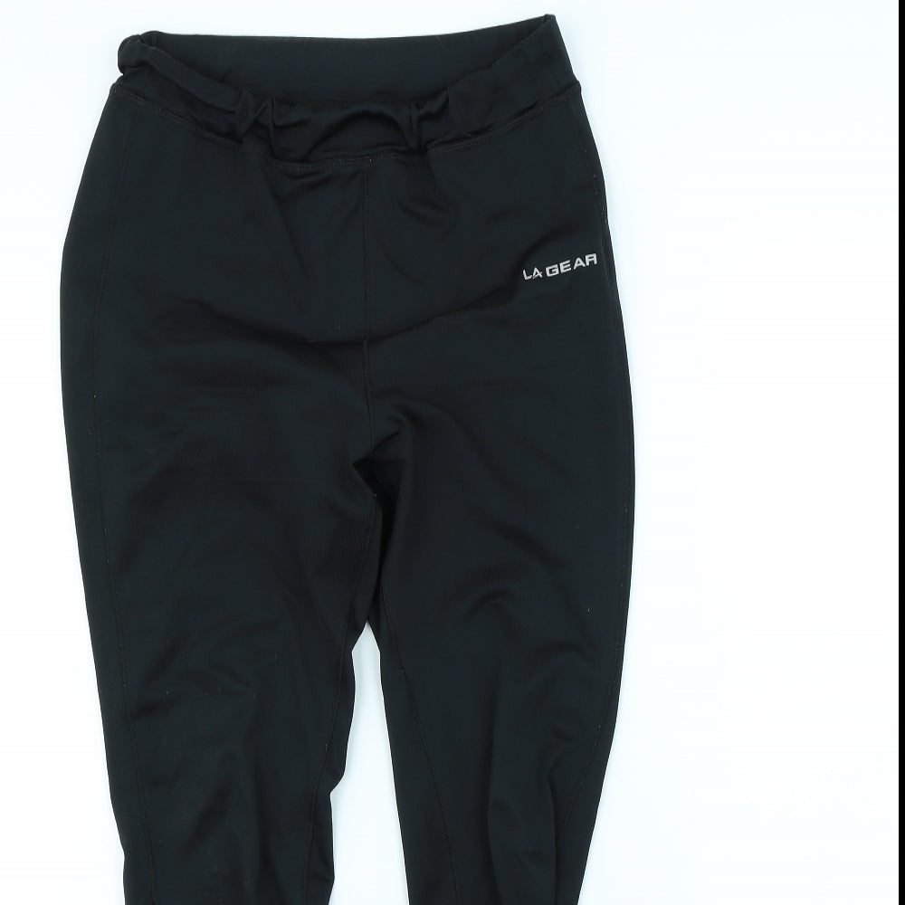 LA Gear Womens Black   Compression Leggings Size 10 L29 in