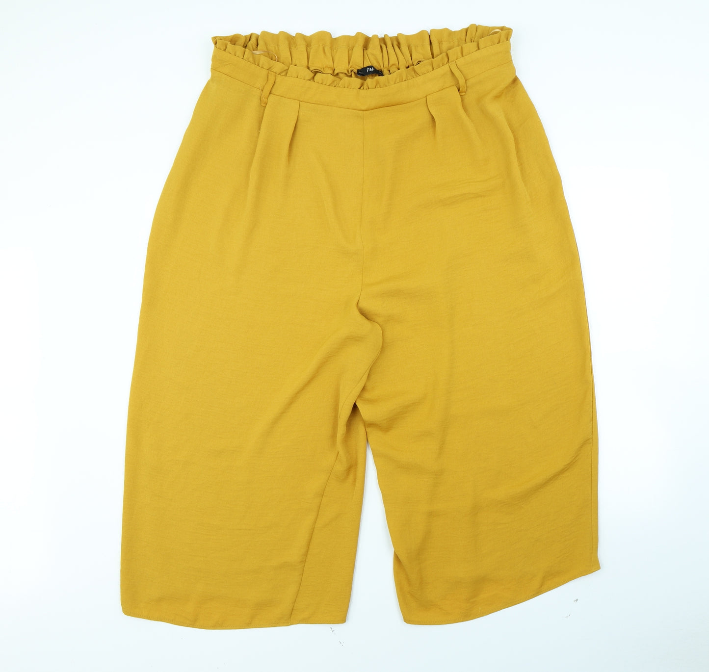 F&F Womens Yellow   Cropped Trousers Size 22 L20 in