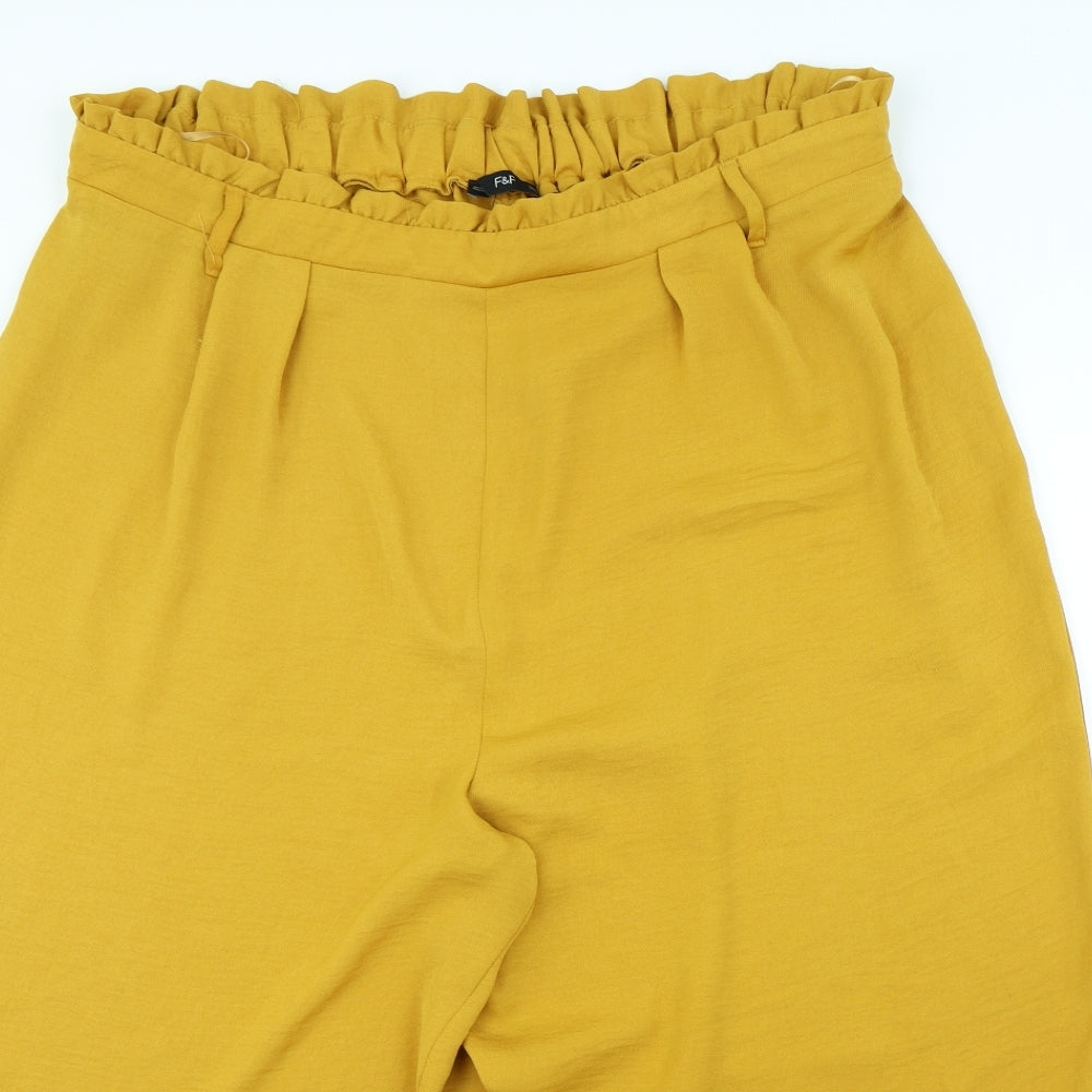 F&F Womens Yellow   Cropped Trousers Size 22 L20 in