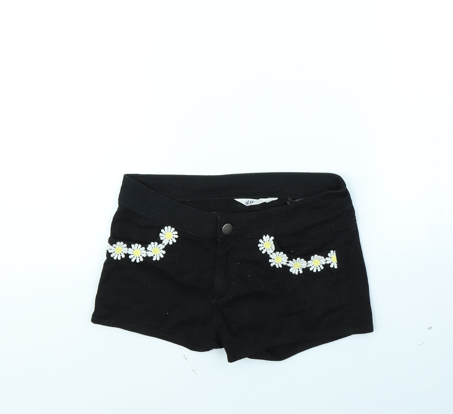 H&M Girls Black   Cut-Off Shorts Size 12 Years