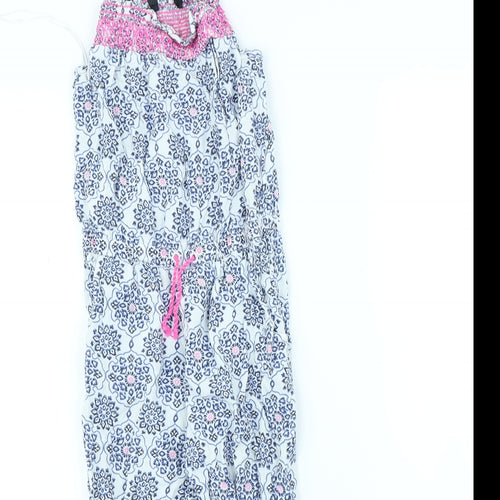 George Girls White Geometric  Jumpsuit One-Piece Size 7 Years