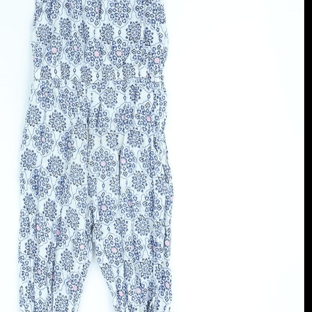 George Girls White Geometric  Jumpsuit One-Piece Size 7 Years