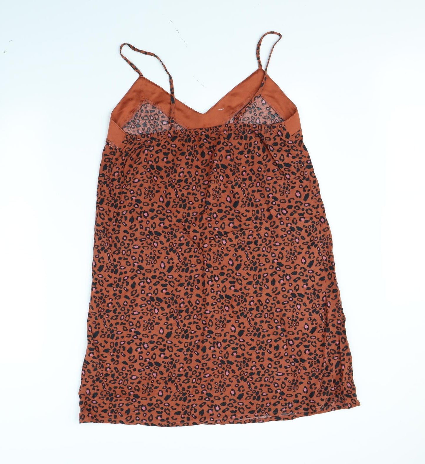 Nutmeg Womens Brown Animal Print Rayon Cami Dress Size 12