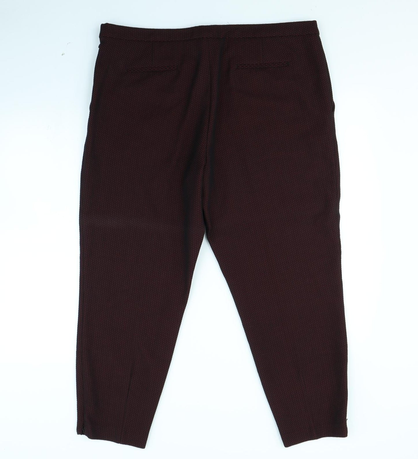 NEXT Womens Purple Geometric  Trousers  Size 18 L29 in