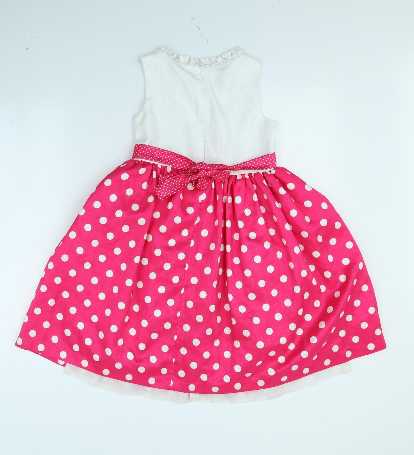 American Princess Girls Pink Polka Dot  Fit & Flare  Size 7 Years
