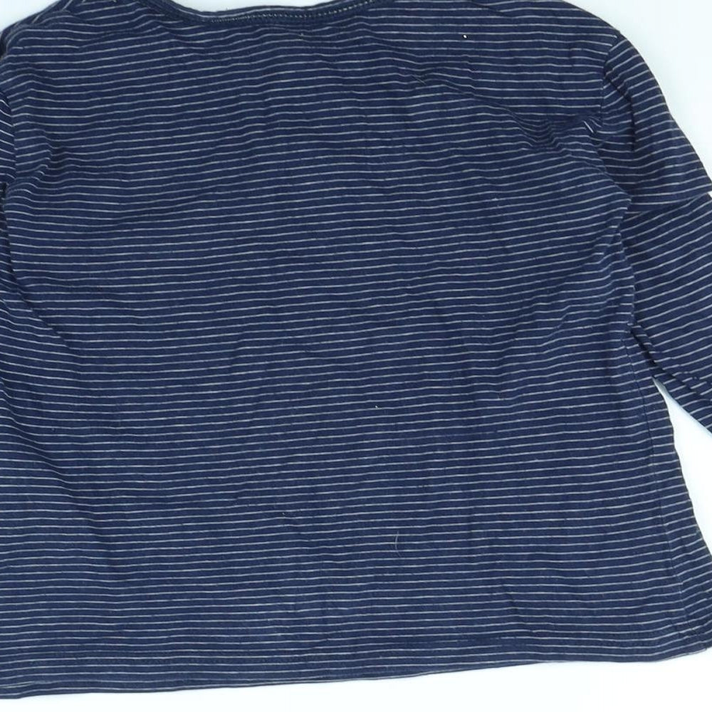 H&M Girls Blue Striped  Basic T-Shirt Size 4 Years