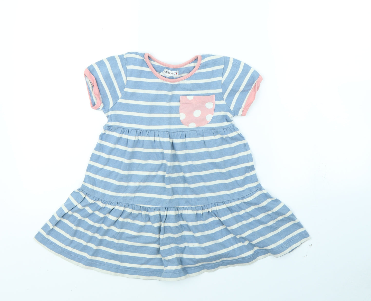 Ladybird Girls Black Striped  Fit & Flare  Size 6 Years