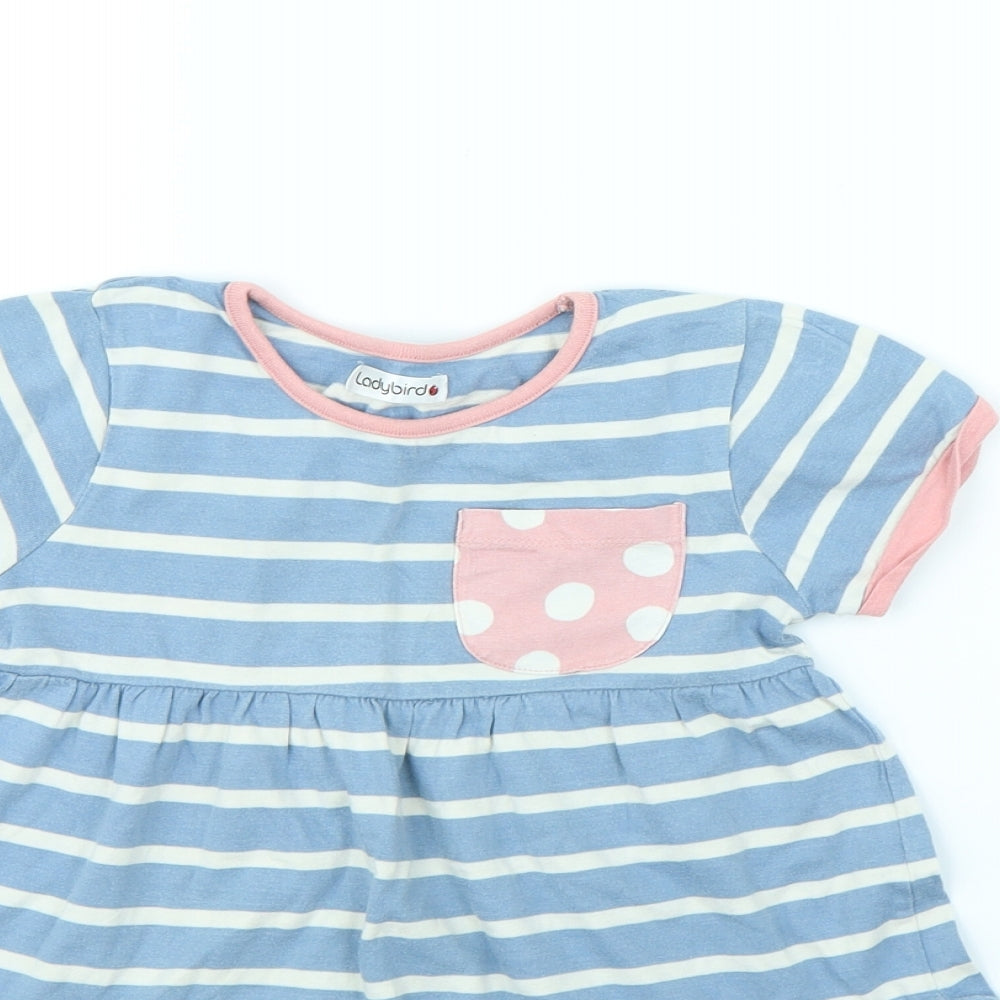 Ladybird Girls Black Striped  Fit & Flare  Size 6 Years