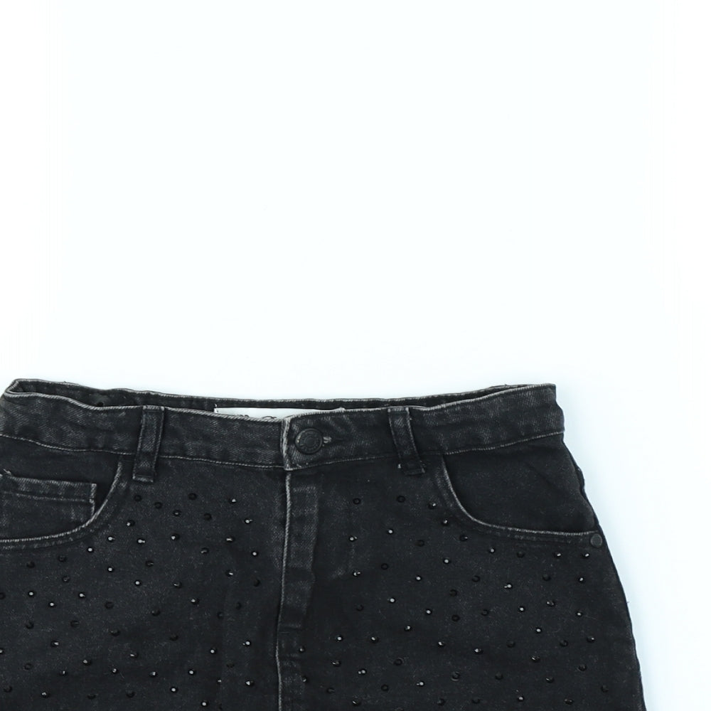 Denim & Co. Girls Black   Mini Skirt Size 8 Years