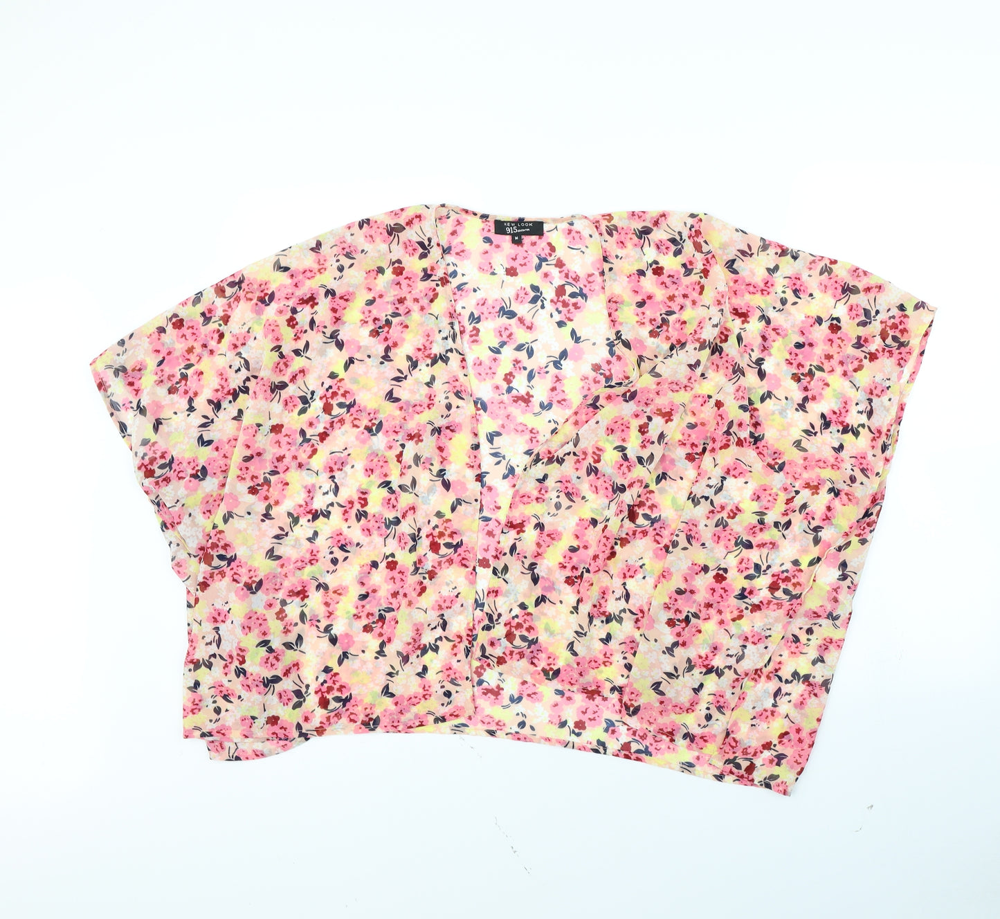 New Look Womens Pink Floral  Kimono Jacket Size M
