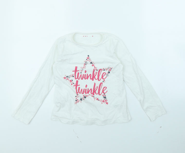 Nutmeg Girls White Basic T-Shirt Size 7 Years