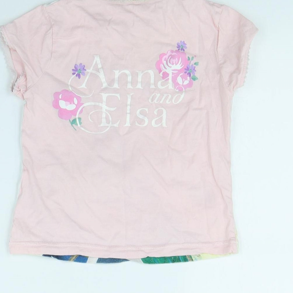 George Girls Pink   Basic T-Shirt Size 6 Years  - Frozen