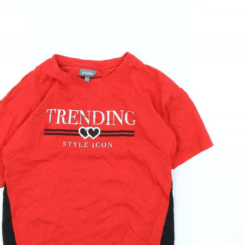 Studio Girls Red   Basic T-Shirt Size 8 Years