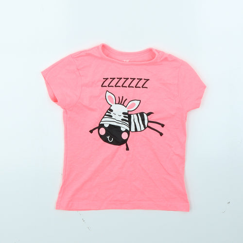 YD Girls Pink   Basic T-Shirt Size 7 Years