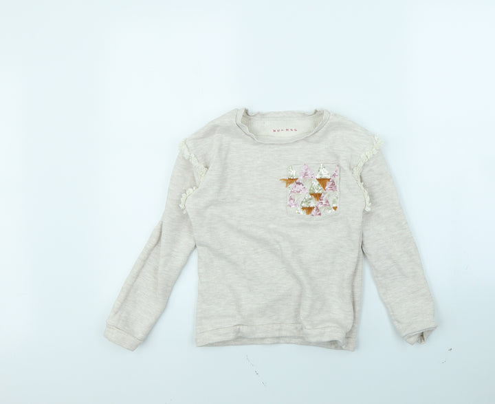 Nutmeg Girls Beige   Pullover Jumper Size 9 Years