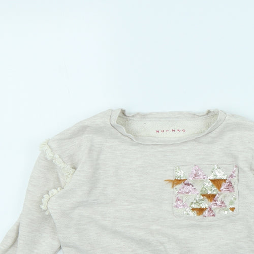Nutmeg Girls Beige   Pullover Jumper Size 9 Years