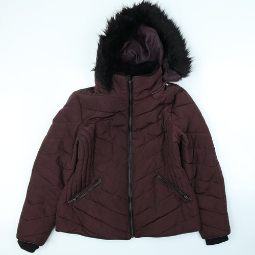 F&F Womens Purple   Rain Coat Coat Size 10