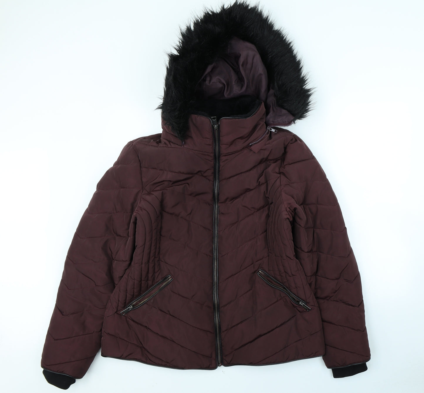 F&F Womens Purple   Rain Coat Coat Size 10