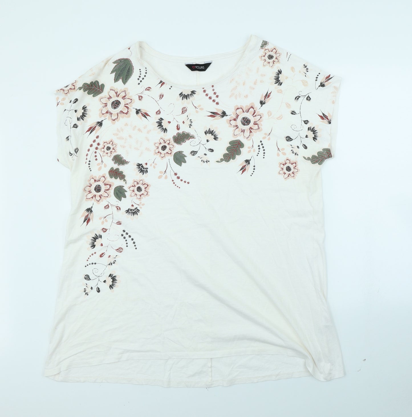 Yours Womens White   Basic T-Shirt Size 20