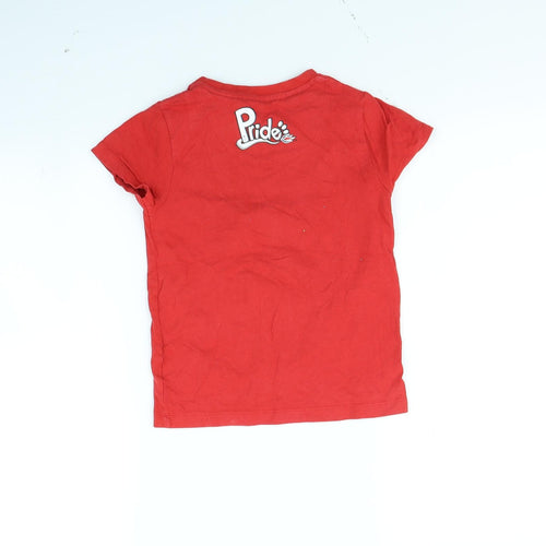 Preworn Boys Red   Basic T-Shirt Size 5 Years  - Olympics