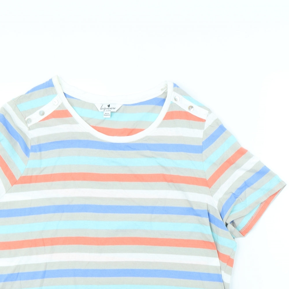 Julipa Womens Multicoloured Striped  Basic T-Shirt Size 20