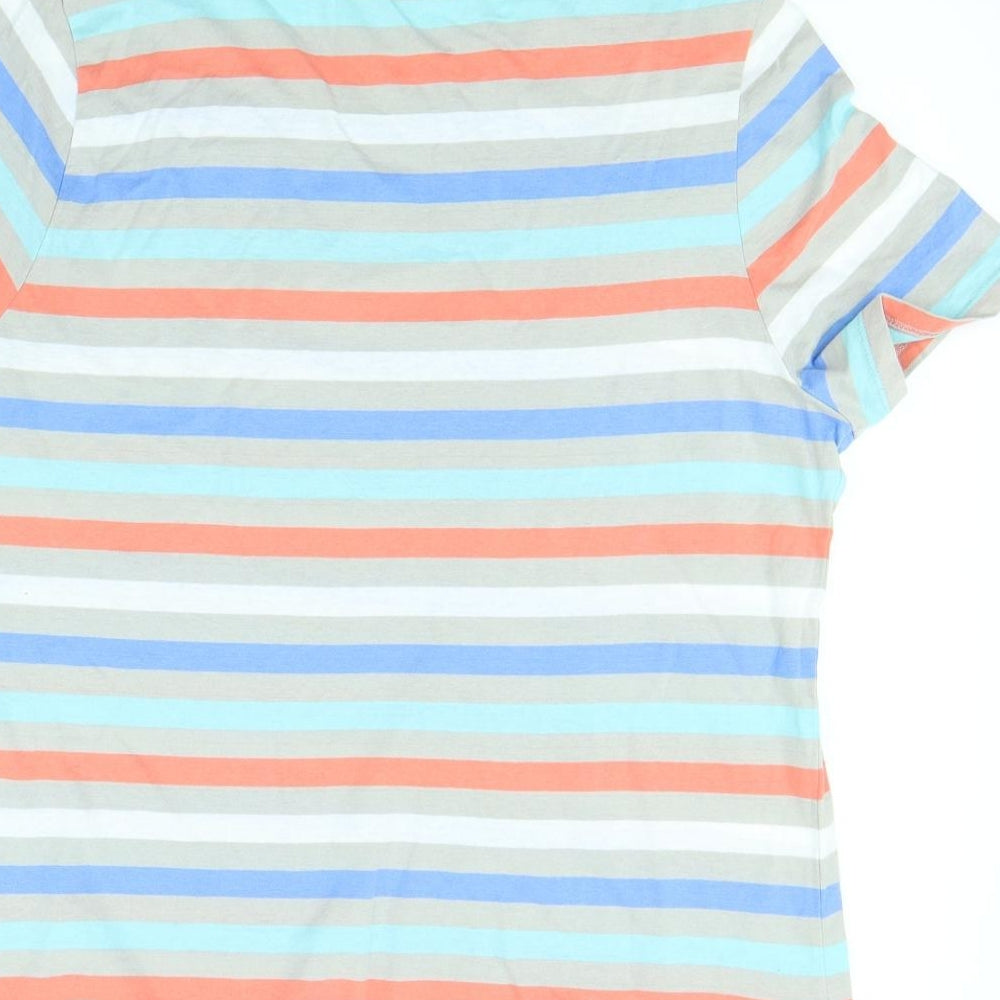 Julipa Womens Multicoloured Striped  Basic T-Shirt Size 20