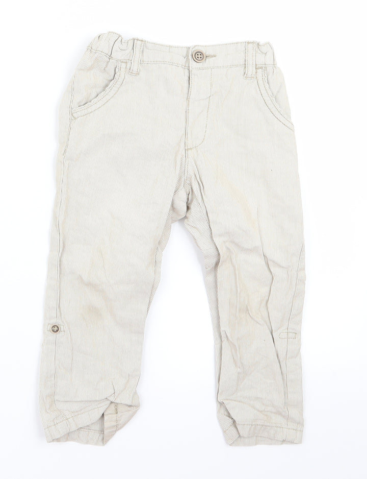 Preworn Baby Beige Track Pants Trousers Size 12 Months